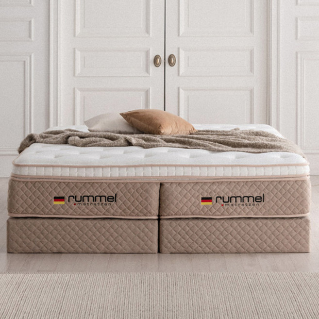 럼멜R6500 트윈 천연양모 호텔 매트리스 독립 본넬 스프링 좌우 쿠션감이 다른 메트리스 메모리폼 침대 수입 메트릭스 쿨터치 원단 두께 330mm 퀸/킹/라지킹, 혼합색상