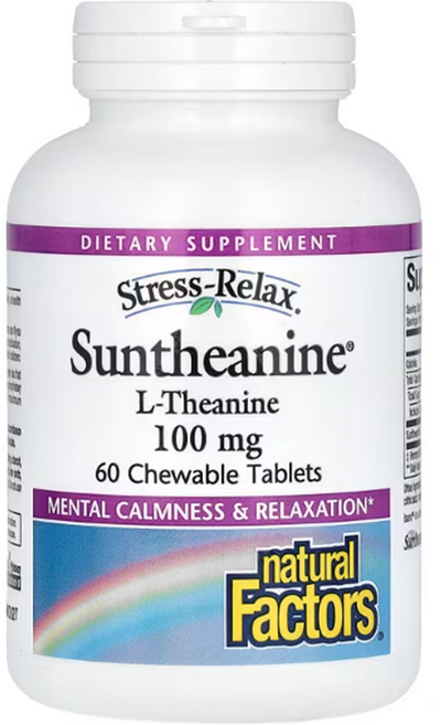 네추럴팩터스 스트레스완화 선테아닌 엘테아닌 100mg 60정 릴렉스 녹차 아미노산 숙면, 기본, 1개