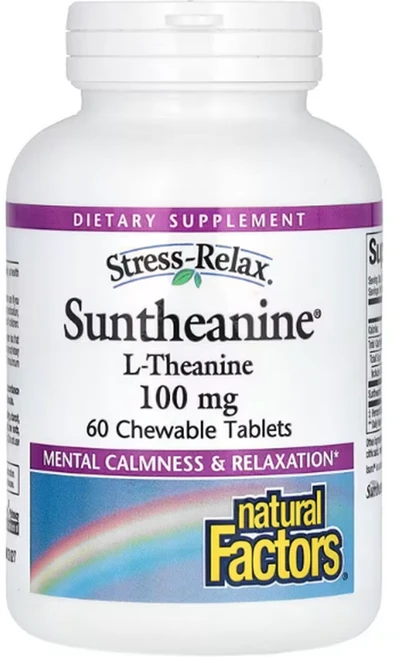 네추럴팩터스 스트레스완화 선테아닌 엘테아닌 100mg 60정 릴렉스 녹차 아미노산 숙면, 기본, 1개 - 쿠팡
