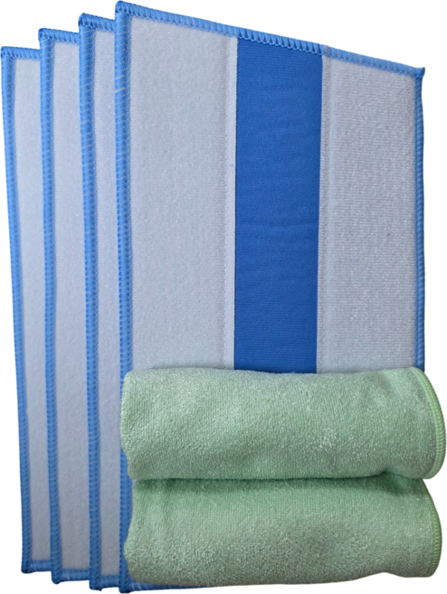 스무디아 스팀패드 한경희용 최적화 리필패드 스팀걸레 스팀행주 4장 ( 국내생산 ), 4개, 정통스트라이프 패드