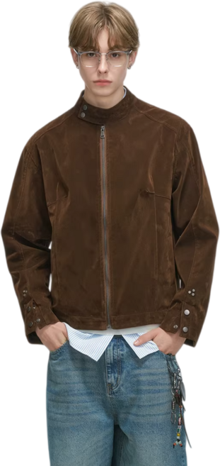 봄 스웨이드 자켓 남녀공용 아메리칸 빈티지 아우터