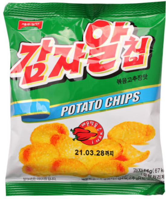 제주농연 감자알칩 매콤한 볶음 고추장맛, 27g, 10개