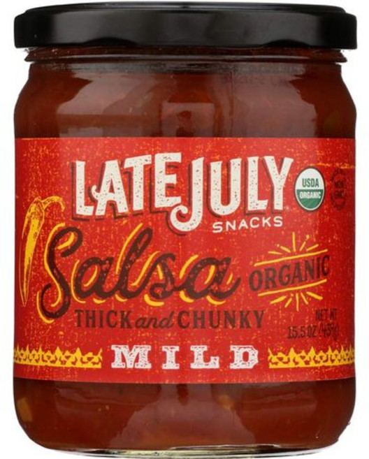 레이트 줄라이 오가닉 두툼하고 청키한 마일드 살사 15.5온스 Late July Organic Thick and Chunky Mild Salsa 15.5 OZ, 1개, 439g