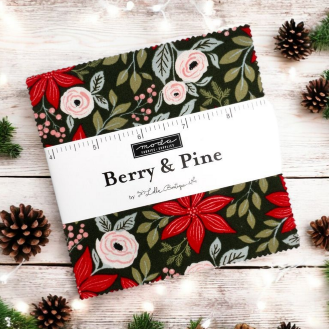 코지퀼트 미국 MODA 패브릭 프리컷 원단 세트(6.35/12.7/25.4cm), 1개, BERRY & PINE