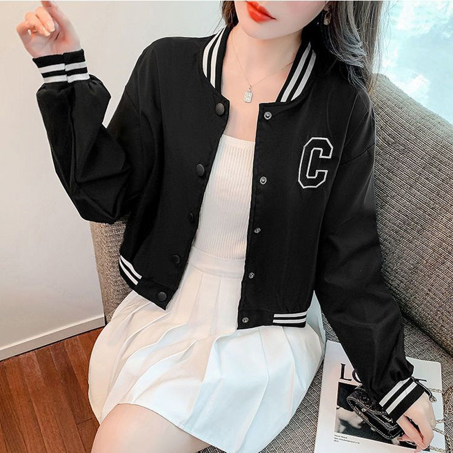 棒球外套 女款寬鬆休閒夾克