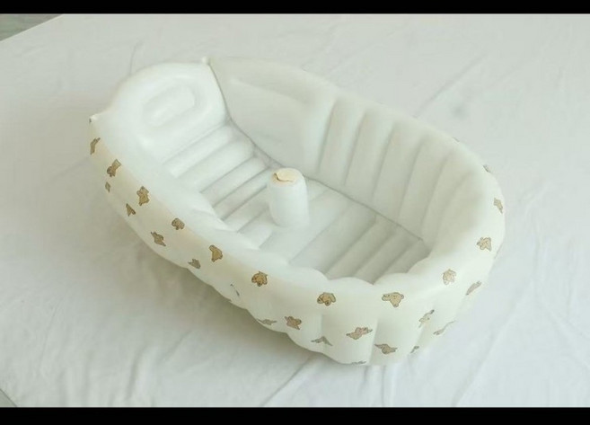 可折疊嬰兒洗澡盆, 全身熊充氣浴盆90*50*25, 1個