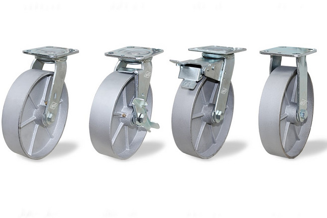 KCCY 8인치 고하중 내열성바퀴 8인치 중량 쇠바퀴 주철바퀴 철바퀴 롤러베어링 밑판크기 100*114 일년품질보증, 회전, 1개