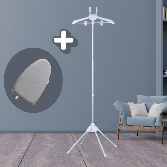 제이에스리빙 나나봉봉 스팀다리미 옷걸이 거치대, 심플 화이트(+다리미판)