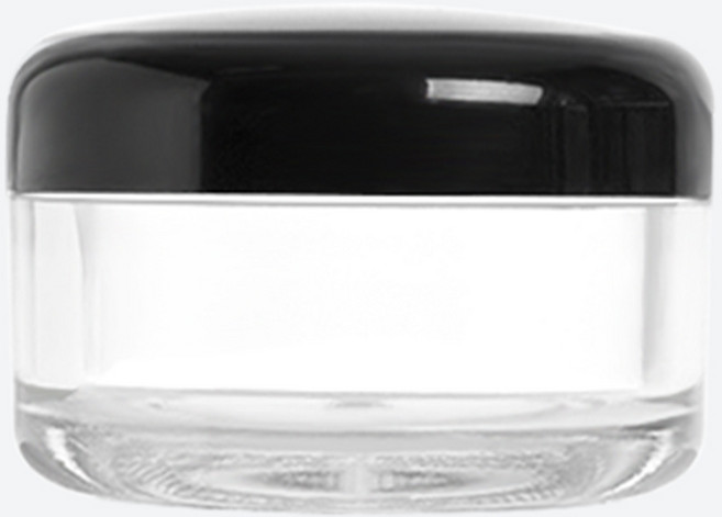 크림용기50ml - 10개 (SAN) 국산 화장품 크림 로고 인쇄, 1.블랙캡-투명용기