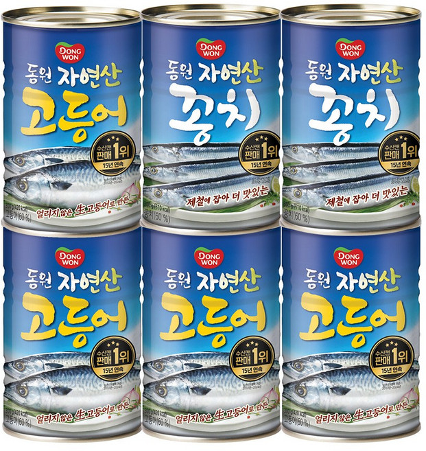 [동원] 꽁치 300g x 2캔 + 고등어 300g x 4캔