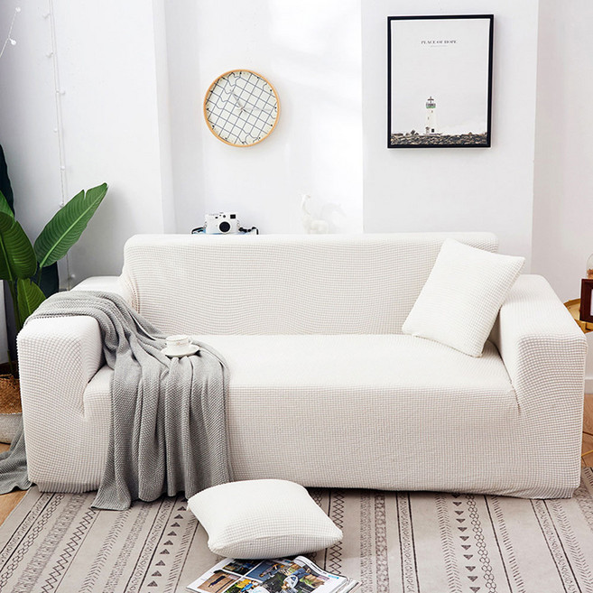 고탄력 만능 스판 패브릭 쇼파패드 사계절 공용 쇼파커버, 아이보리, 1개