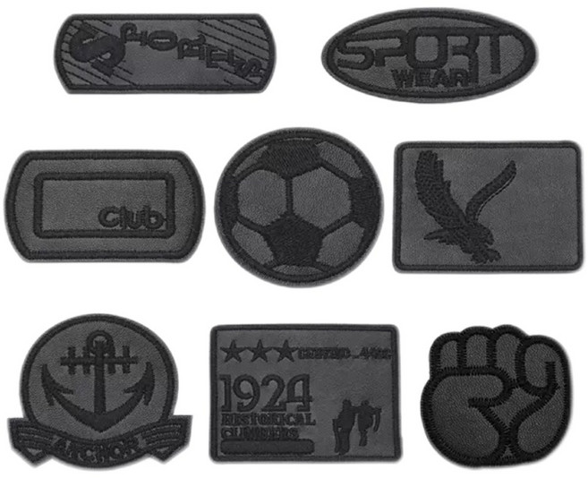 별라 블랙 열접착식 와펜 의류 가방 DIY 셀프 수선8종 세트