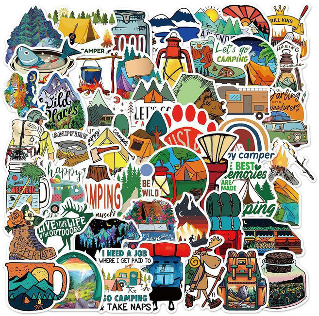 포트렘 캐리어스티커 노트북스티커 꾸미기, 1세트, 05_캠핑