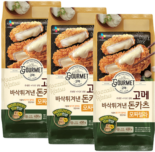 (냉동)고메 (*모짜렐라) 돈카츠 450gx3개, 450g, 3개
