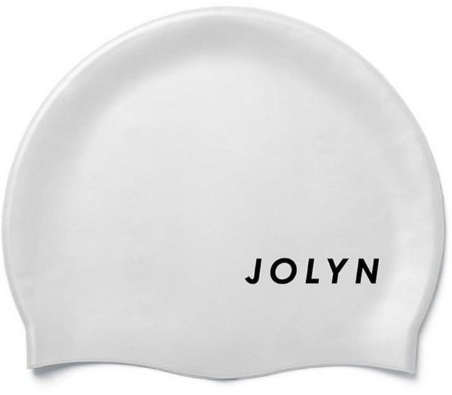 JOLYN 클래식 유니 실리콘 수영 모자 성인 여성 및 남성용 모발 보호 집중 트레이닝 편안한 미끄럼 방지 핑크 148614, 단일 사이즈, 화이트
