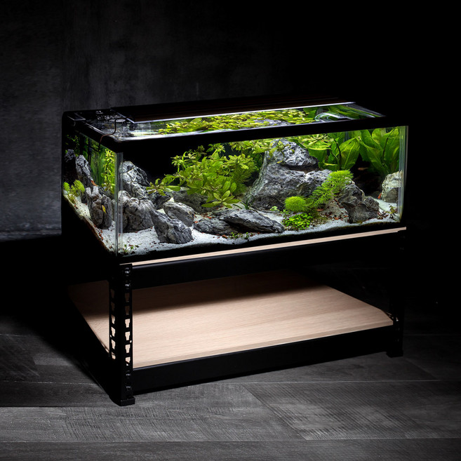 어항 받침대 900 축양장 철제 선반 스피드랙, 900x300, 330x2단, 블랙, 1개