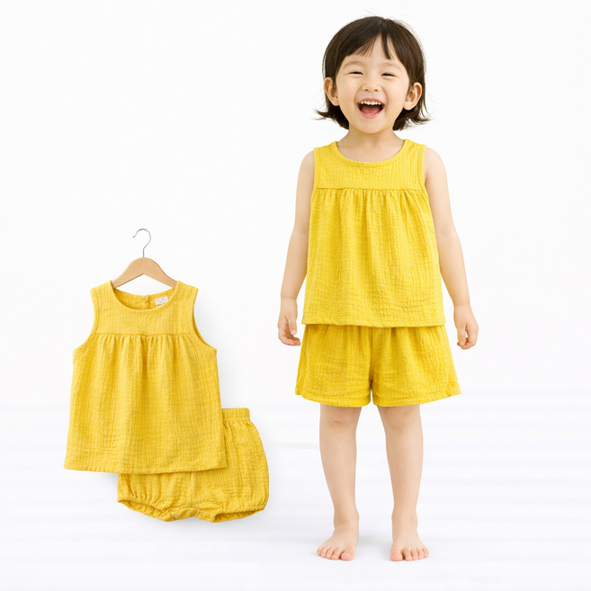 아동 상하복 나시 세트 여름 데일리룩 통기성 냉감 소재 외출복 실내복