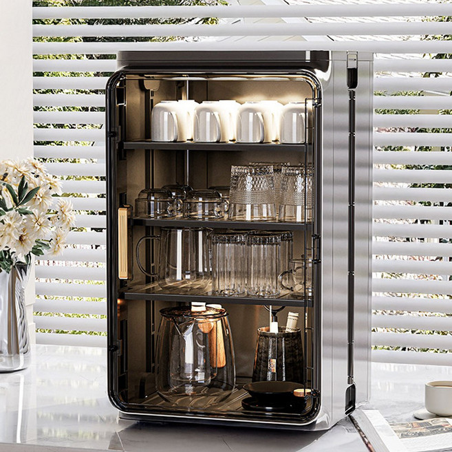 오드상회 식기건조대 컵건조대 컵홀더 2단선반 싱크대건조대 컵정리대 컵거치대 탕비실정리함 커피정리함 컵선반, 블랙, 1개