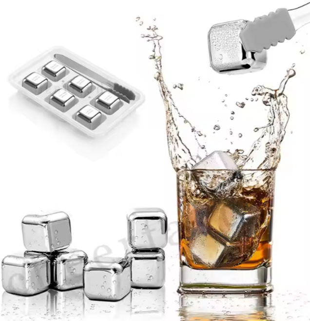 아오십 스텐 아이스큐브 6p + 전용집게 + 전용케이스 세트, 1개