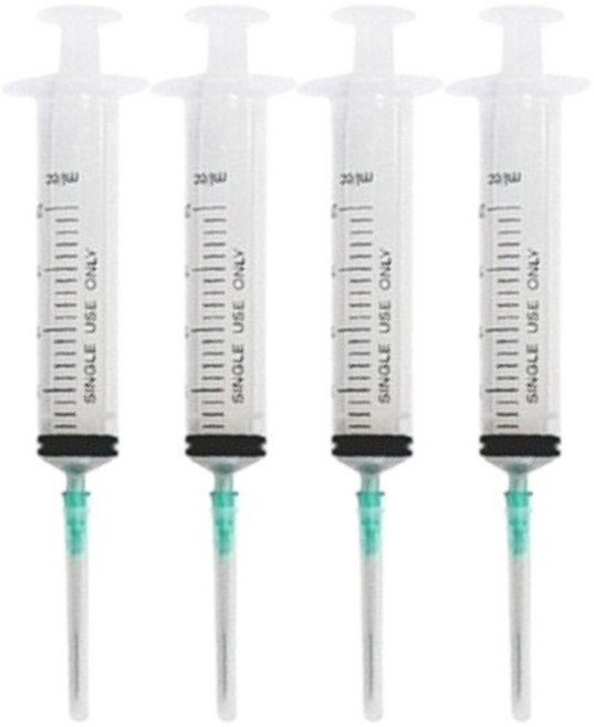 일회용 주사기(잉크주입용) 20ml 4개 잉크보충 플라스틱주사기 프린터 잉크충전 향수소분 개별포장