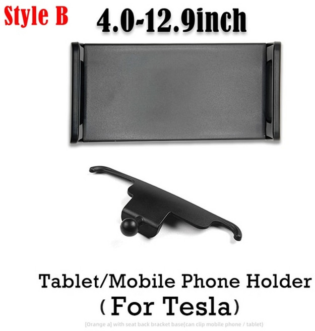 자동차태블릿거치대 테슬라 모델 3y 뒷좌석 전화 홀더 360도 회전 스탠드 자동 머리 받침 브래킷 pc ipad mini pro, 1개