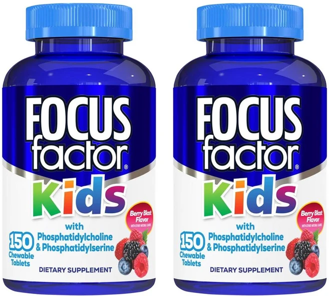 포커스팩터 키즈 키드 츄어블 정 멀티비타민 포스파티딜세린 150정 2개 (미국) FOCUSfactor Kids Chewable Tablets - 쿠팡