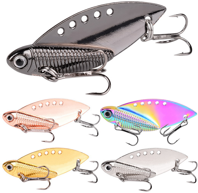 Hqzoomee메탈지그 농어 미니 메탈바이브 삼치 루어미끼 세트, 5개, 7g, 믹스 컬러의