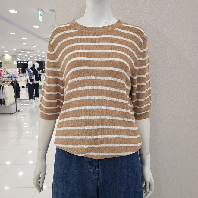 크레송 시원한줄무늬라운드니트 ODCGNG70B_US