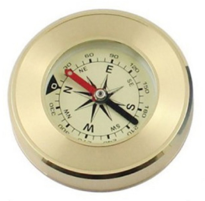 아빠서재 장식용선물 고급스런 황동금속 나침반 과학체험키트 방위표시 중등과학, 1개, 골드