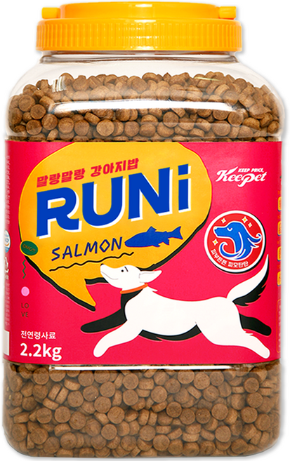 킵펫 말랑말랑 강아지 밥 런 사료 연어 2.2kg, 1개