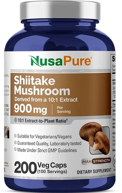 누사퓨어 표고버섯 추출물 9000mg 200개 NusaPure Shiitake, 1개, 200정 - 쿠팡