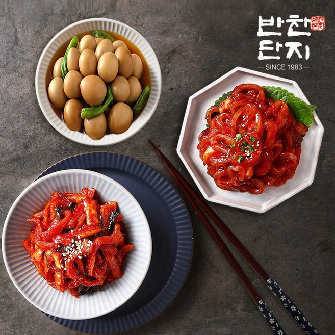 [G] 반찬단지 오징어젓1Kg+무말랭이1Kg+꽈리고추메추리알장조림1Kg 밑반찬종류 저녁메뉴 반찬가게, 1세트, 3kg