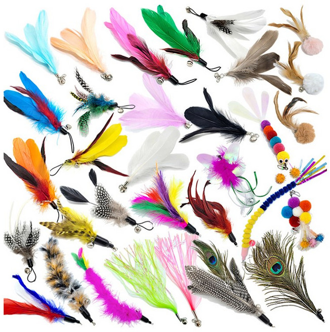 고양이장난감 낚시대 12종세트 낚시대 단품 깃털리필 등 옵션선택 낚시대리필, 깃털리필5종 (제품랜덤), 1세트, 랜덤