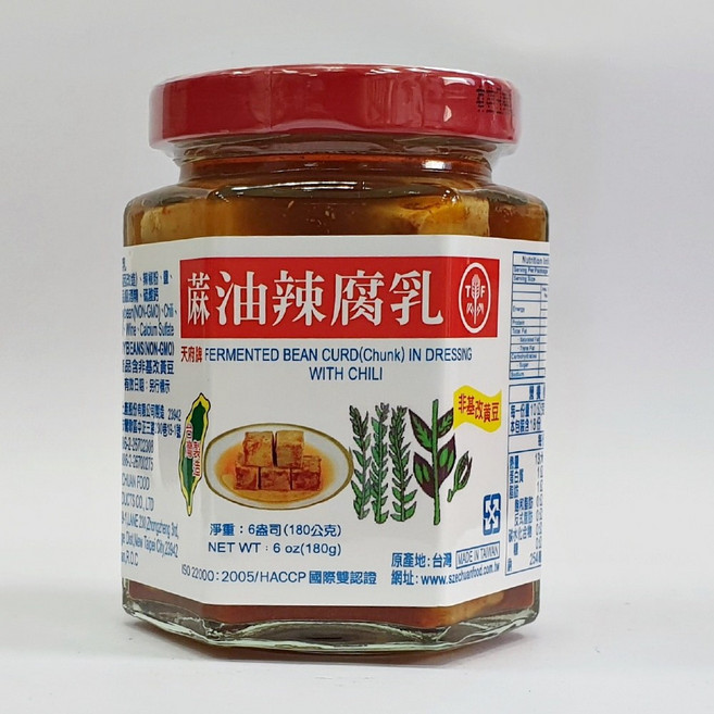 天府牌麻油辣豆腐乳, 1個, 180g