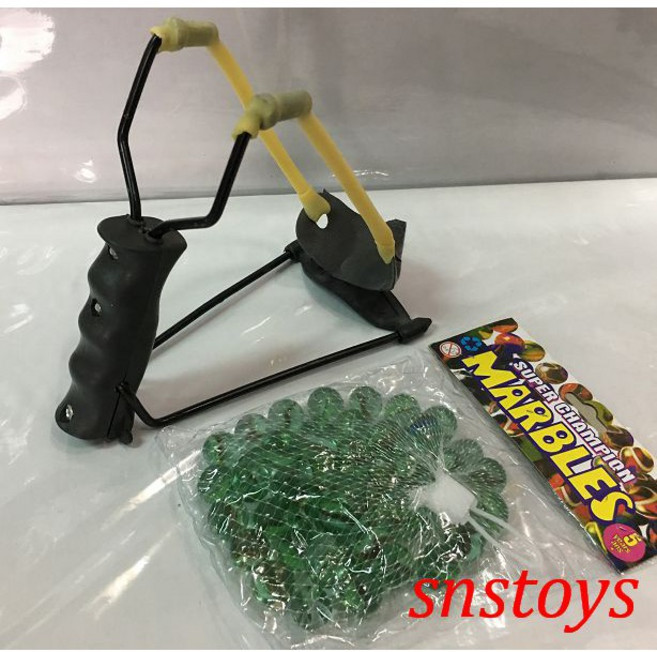 sns 古早味 懷舊童玩 彈弓 & 彈珠 玻璃珠(1組) 彈弓長寬19x9cm, 1個