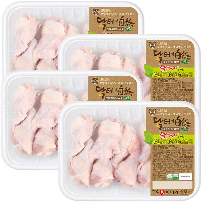 마니커 닭터의자연 국내산 무항생제 냉장 닭다리 북채, 4개, 400g