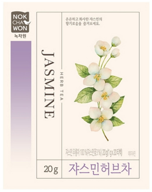 녹차원 쟈스민 허브차, 1g, 20개입, 1개