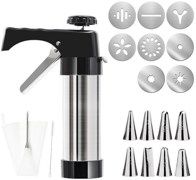 소스건 양념 업소용 식당 소분 뿌리기 짜개 투입기 체인점 시즈닝 주방 조절가능 충진기, 츄러스 8매 8입 클렌징 브러쉬