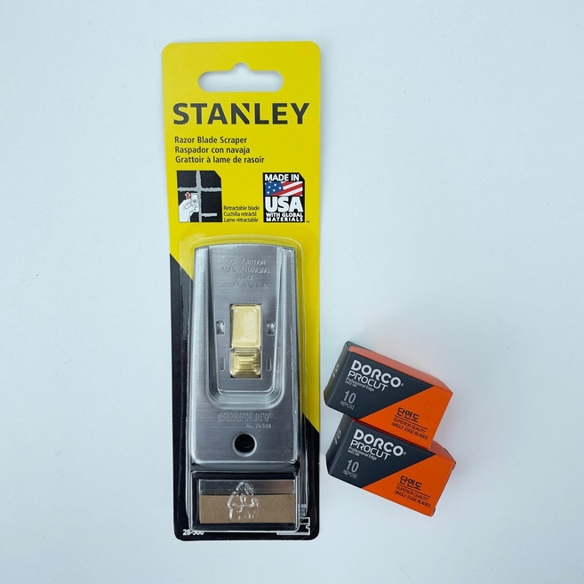 [STANLEY TOOL] 인덕션 하이라이트 청소 스크래퍼 칼 주방 기름때 유막 제거(리필칼날 25개 포함), 1개