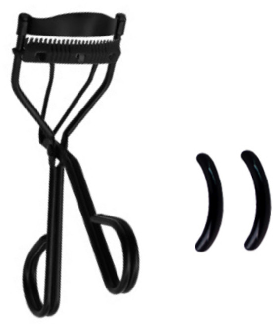 민트스타 솔라플라워 빗 달린 아이래쉬 뷰러 빗 1개 + 실리콘 2개 1세트, 블랙