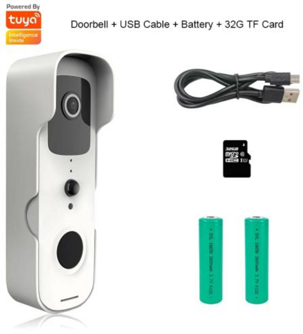 무선 인터폰 비디오 초인종 방수 야간 투시 홈 1080P 풀 HD 카메라 비주얼 인터콤 와이파이 벨, EU 플러그, 6)T30-W2