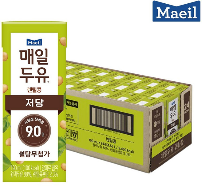 매일두유 렌틸콩 190ml 24팩, 1개, 4.56L