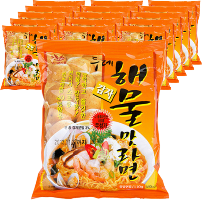 새롬식품 해물라면 감자면 쫄깃한라면 110g 20봉, 40개