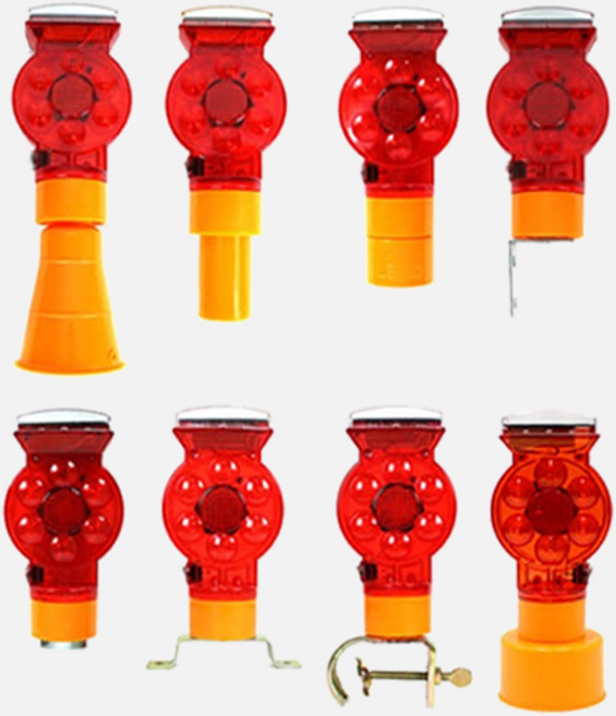 태양광 충전식 쏠라 LED 경고등 경광등 8종류, 1개, 드럼용