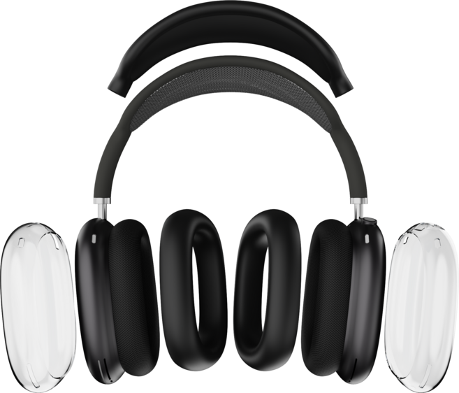 가꼬싶다 에어팟 맥스 올인원 케이스 세트, 7번 투명/블랙/블랙