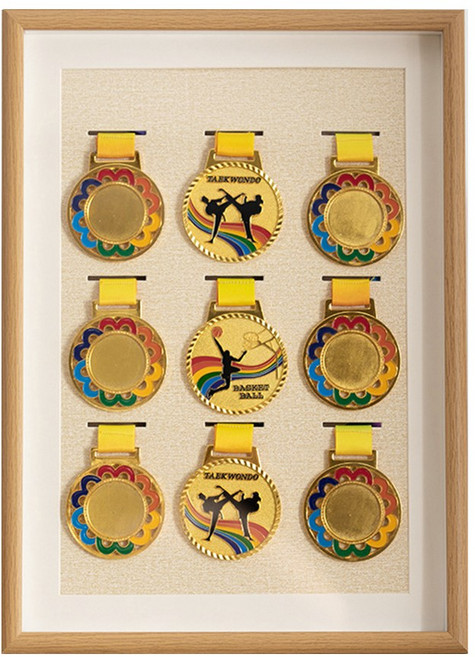 홈앤하비 국내 무료발송 메달보관함 메달 액자 마라톤 등산 달리기 태권도 수영 줄넘기 대회, 1개, 우드
