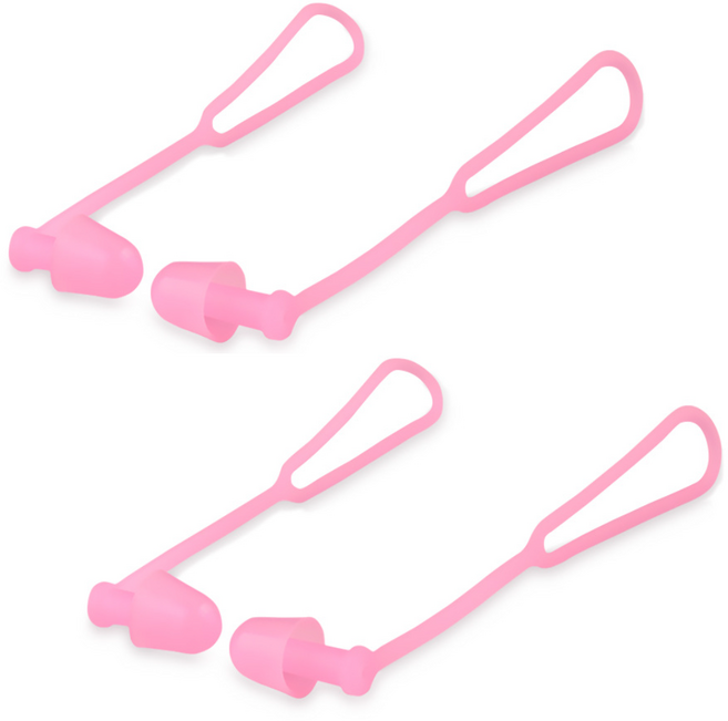 에폭슨 분실방지 수영 귀마개 귀보호 방수 수중 실리콘 스트랩형, 2개, 핑크