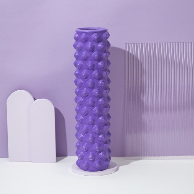 BODY MORE FUN 泡沫滾筒按摩器 200KG高強承重, 45*14cm - 空心浮點款紫色, 1個