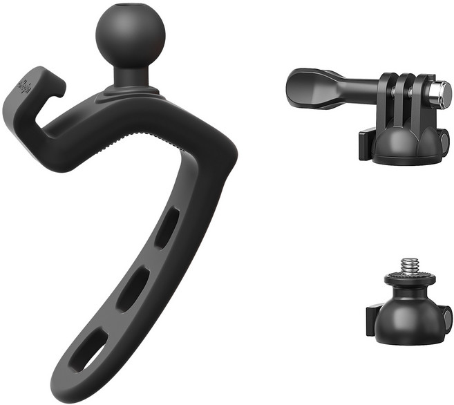 액션캠 마운트 실리콘 멀티 스트랩 자전거 파이프 셀카봉 설치 1/4 고프로 인스타360 오즈모, 블랙, 1개