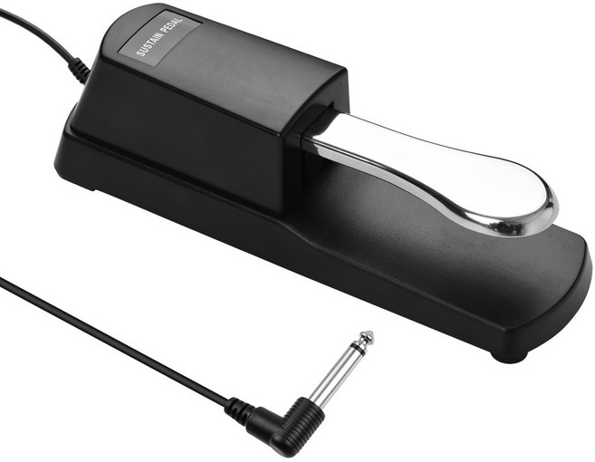 피아노 서스테인 페달 키보드 댐퍼 페달 전자 오르간 호환 6.35mm 플러그, Bla, 1